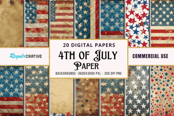 4th of July Digital Paper Bundle: A Designer's Toolkit for Patriotic Projects