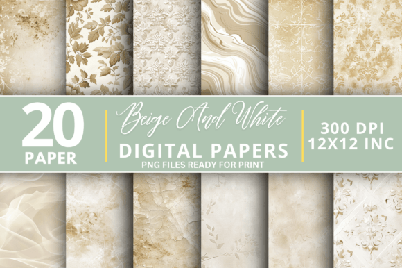 Beige and White Digital Paper Bundle: A Foundation for Elegant Design