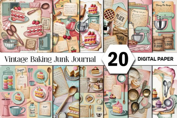 Charming Vintage Baking Junk Journal Background