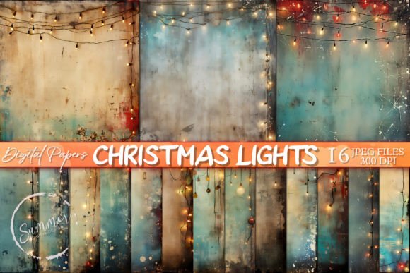 Crafting with Texture: The Allure of Christmas Lights Grunge Scrapbook Papers