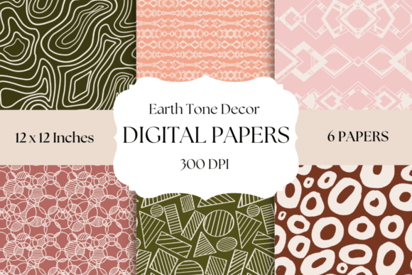 Embrace Natural Beauty with Earth Tone Decor Digital Papers