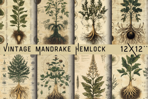 Exploring the Eerie Beauty of Vintage Mandrake Hemlock Paper