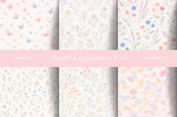 Pastel Lepidoptera Veil: A Soft Touch for Modern Design