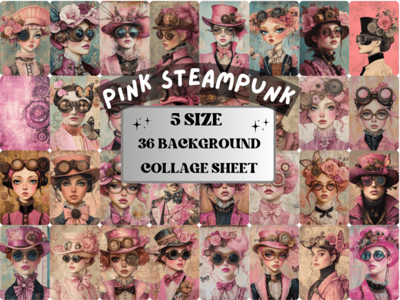 Rose Gears and Blush Steam: Crafting with Pink Steampunk Collage Paper