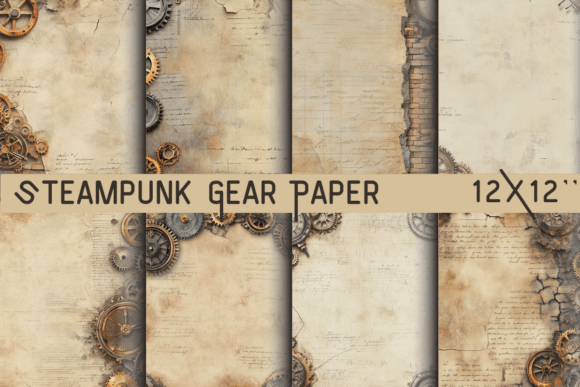 Steampunk Gear Paper: Industrial Vintage Backgrounds