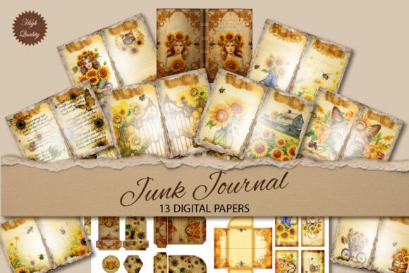 Sunflowers Watercolor Junk Journal Paper: A Creative Toolkit