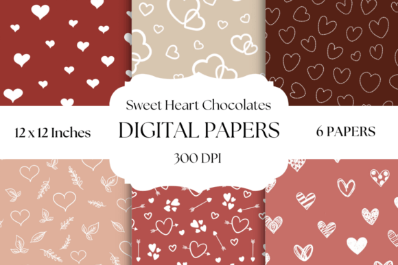 Sweet Heart Chocolates Digital Papers: Bold Patterns for Modern Designers