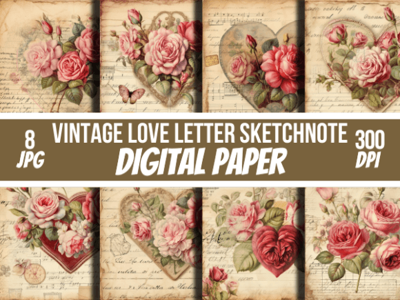 Timeless Charm: Working with Vintage Love Letter Sketchnote Papers