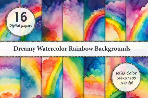 Unlock Creative Magic with Dreamy Watercolor Rainbow Backgrounds