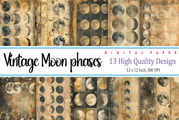Vintage Moon Phases Scrapbook: A Guide to Celestial Design