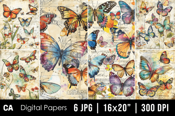 Vintage Rainbow Butterfly Journal Pages: A Designer's Guide