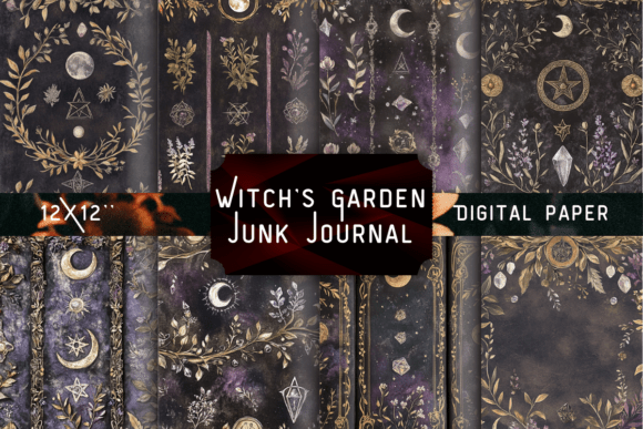 Witch's Garden Junk Journal: A Digital Paper Pack for Enchanted Designs